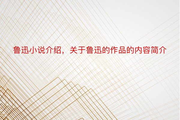 鲁迅小说介绍，关于鲁迅的作品的内容简介